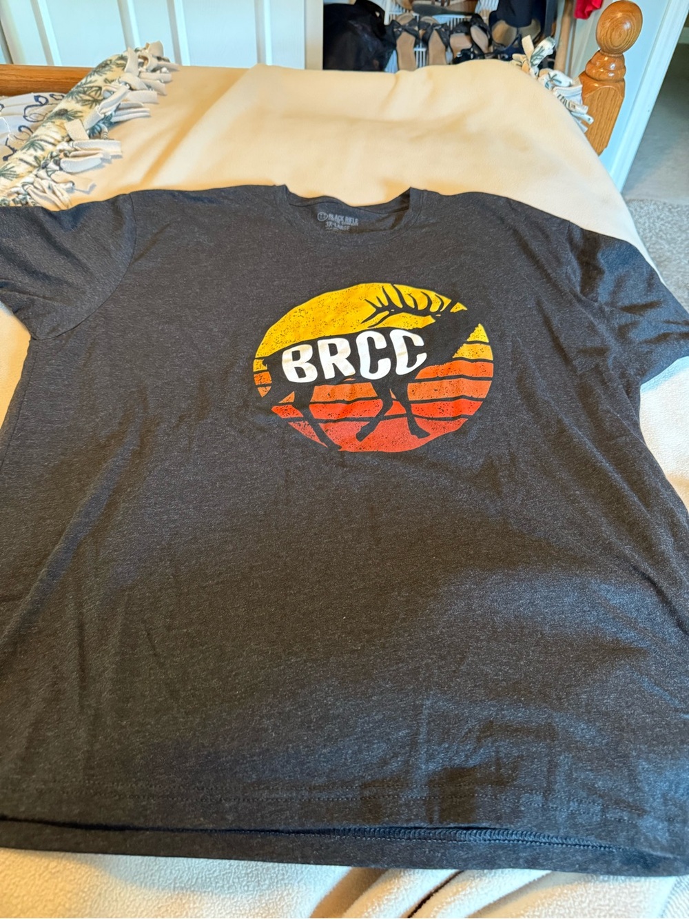 BRCC Men's Short Sleeve Graphic Tee - Charcoal with Sunset Logo